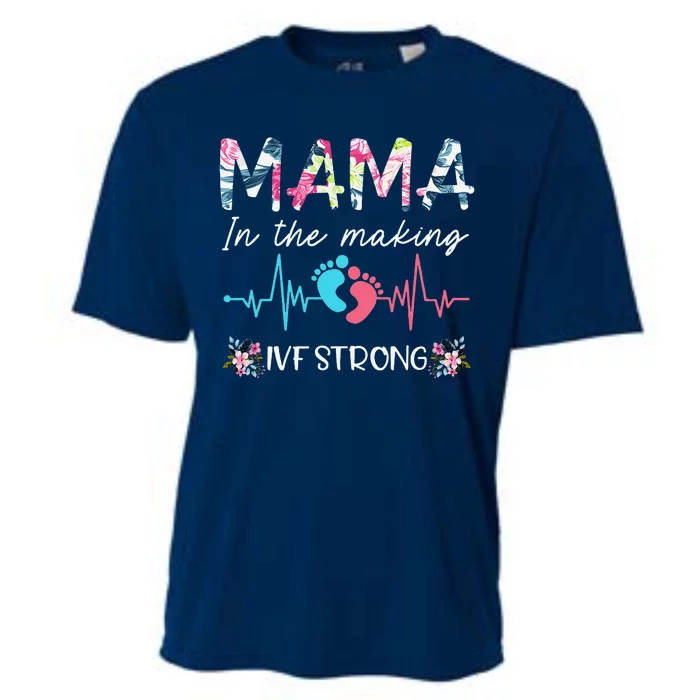 Mama In The Making Ivf Strong Floral Transfer Day Ivf Mom Cooling Performance Crew T-Shirt