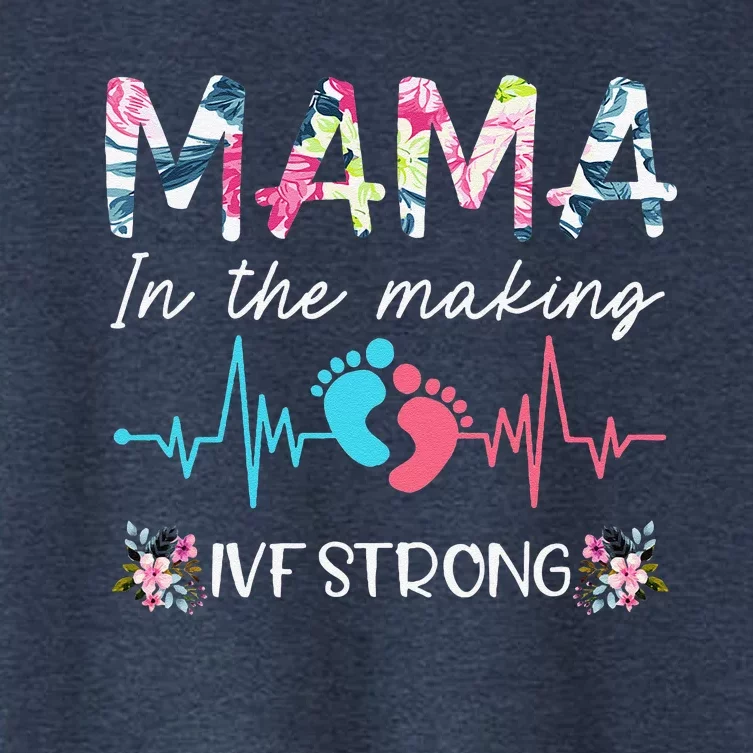 Mama In The Making Ivf Strong Floral Transfer Day Ivf Mom Women's Crop Top Tee