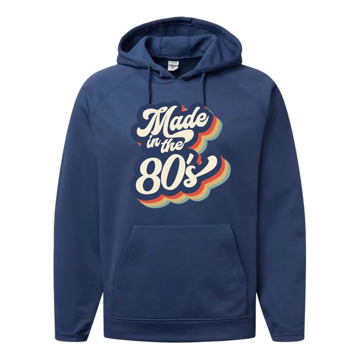 MADE IN THE 80s Costume Born 1980s Halloween Retro Vintage Performance Fleece Hoodie