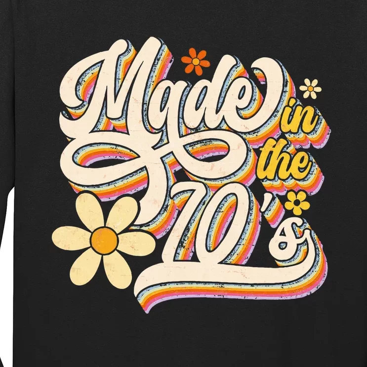 Made In The 70S Retro Created During 1970s Groovy Birthday Long Sleeve Shirt