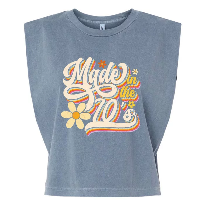 Made In The 70S Retro Created During 1970s Groovy Birthday Garment-Dyed Women's Muscle Tee