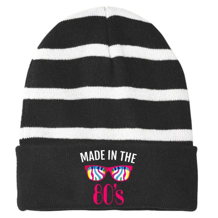 Made In The 80s Striped Beanie with Solid Band