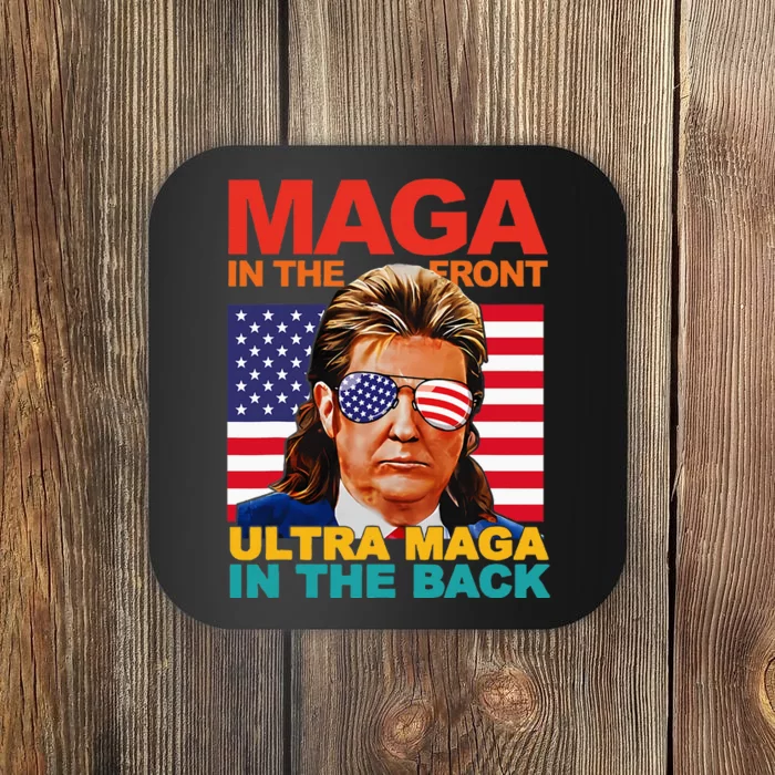 Maga In The Front Ultra Maga In The Back Trump Glasses Coaster