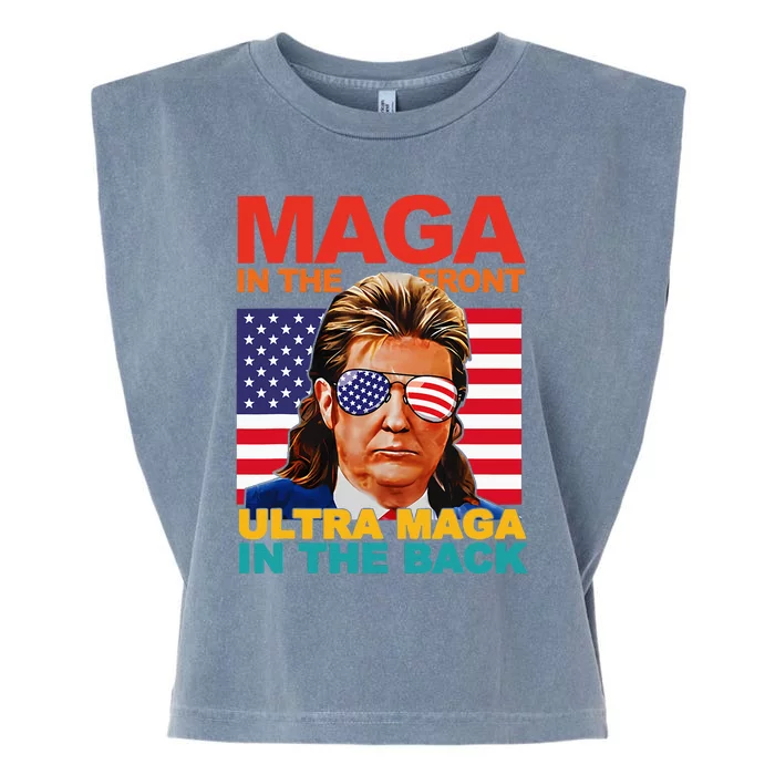 Maga In The Front Ultra Maga In The Back Trump Glasses Garment-Dyed Women's Muscle Tee