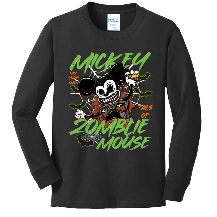 Mickey In Tales Of Zombie Mouse Mickey Halloween Vintage Kids Long Sleeve Shirt