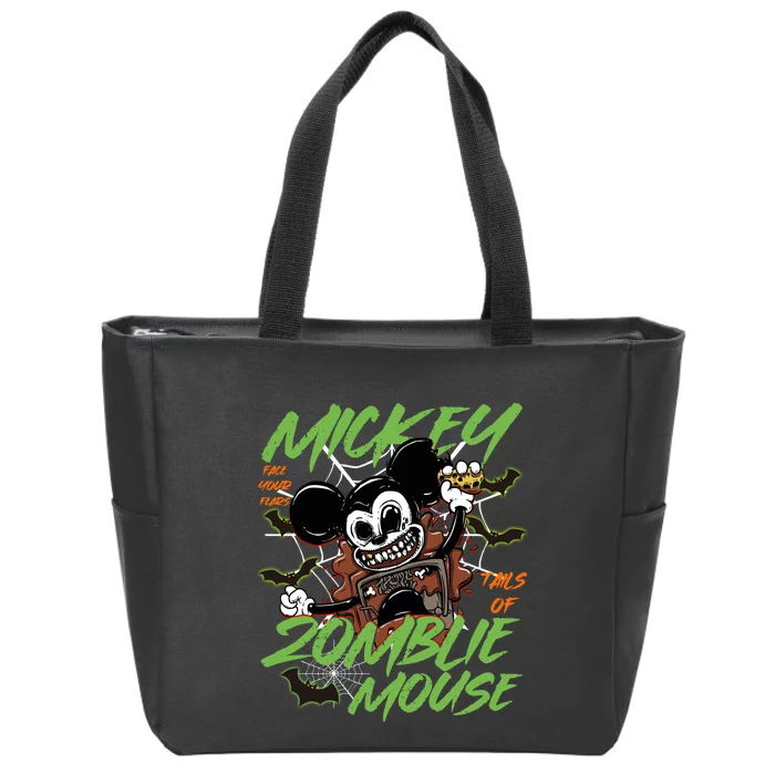 Mickey In Tales Of Zombie Mouse Mickey Halloween Vintage Zip Tote Bag