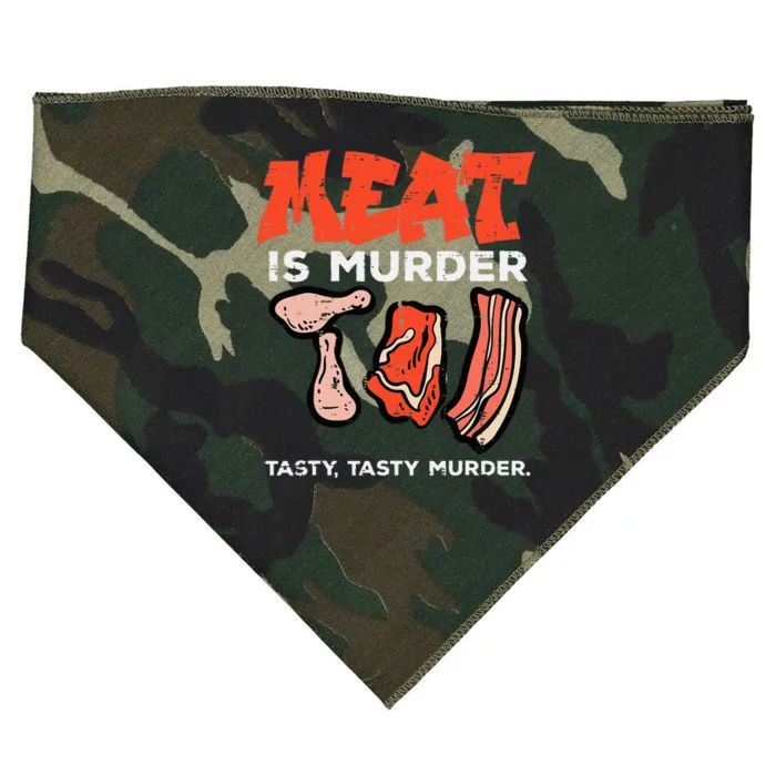 Meat Is Tasty Bbq Funny Barbecue Grilling USA-Made Doggie Bandana