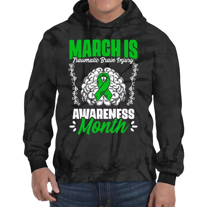 March Is Traumatic Brain Injury Month Surgery TBI Survivor Tie Dye Hoodie