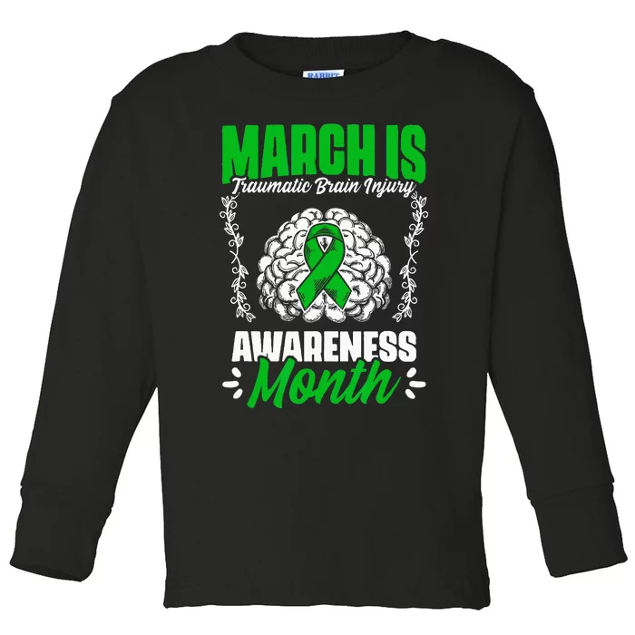 March Is Traumatic Brain Injury Month Surgery TBI Survivor Toddler Long Sleeve Shirt