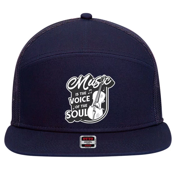 Music Is The Voice Of The Soul 7 Panel Mesh Trucker Snapback Hat