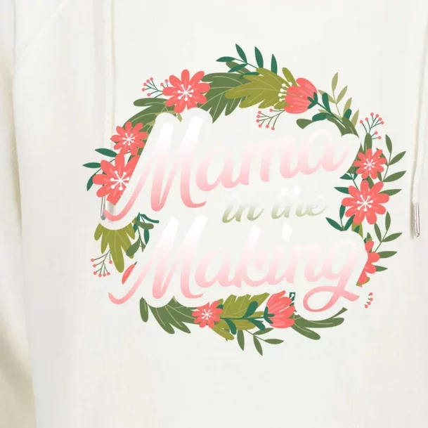 Mama In The Making Pregnancy Announcet Mommy Reveal Gift Womens Funnel Neck Pullover Hood