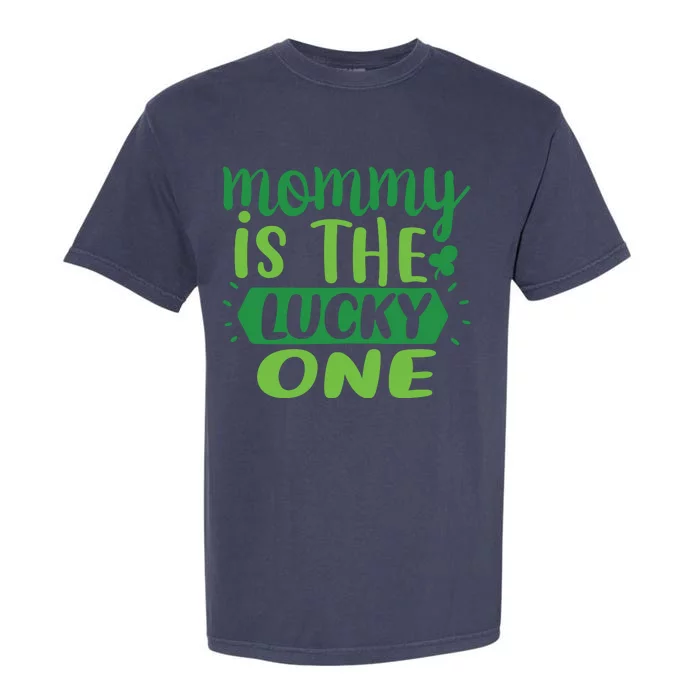 Mommy Is The Lucky One St Pattricks Day Garment-Dyed Heavyweight T-Shirt