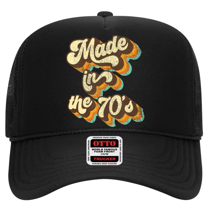 Made In The 70s Vibe Born In 70s Costume Party High Crown Mesh Trucker Hat