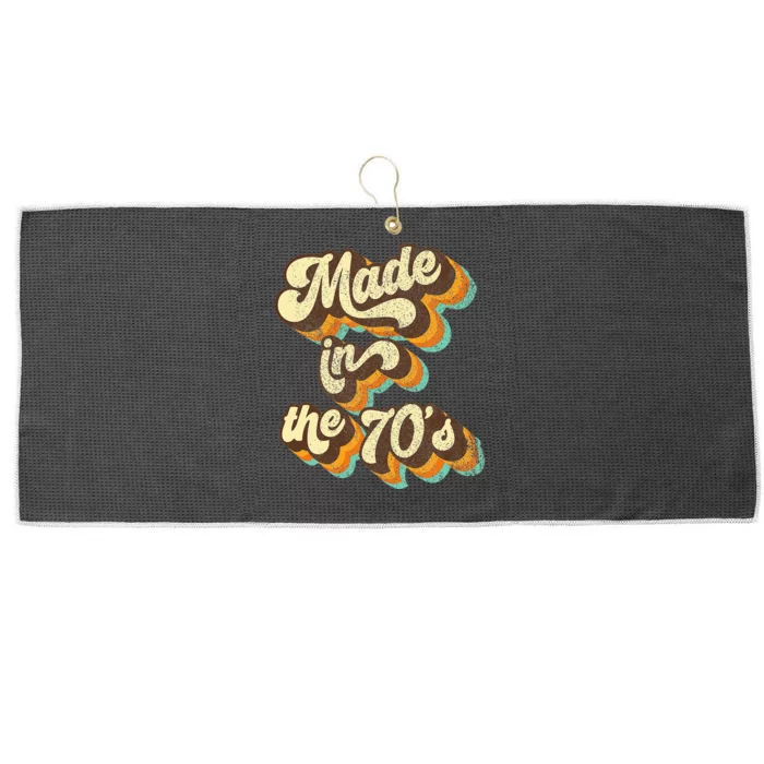 Made In The 70s Vibe Born In 70s Costume Party Large Microfiber Waffle Golf Towel