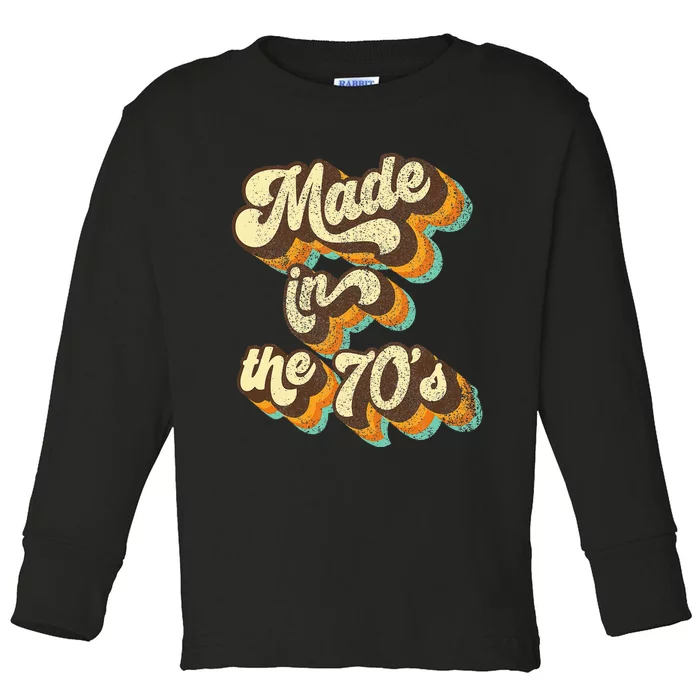 Made In The 70s Vibe Born In 70s Costume Party Toddler Long Sleeve Shirt