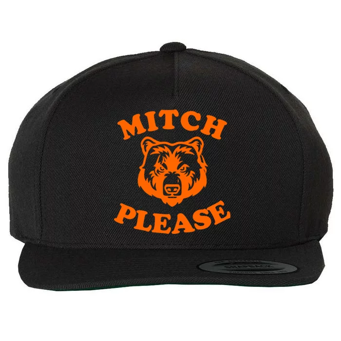 Mitch Please Bear Logo Wool Snapback Cap