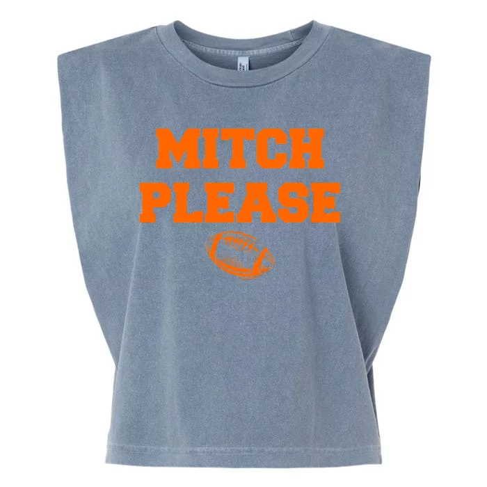 Mitch Please Football Logo Garment-Dyed Women's Muscle Tee