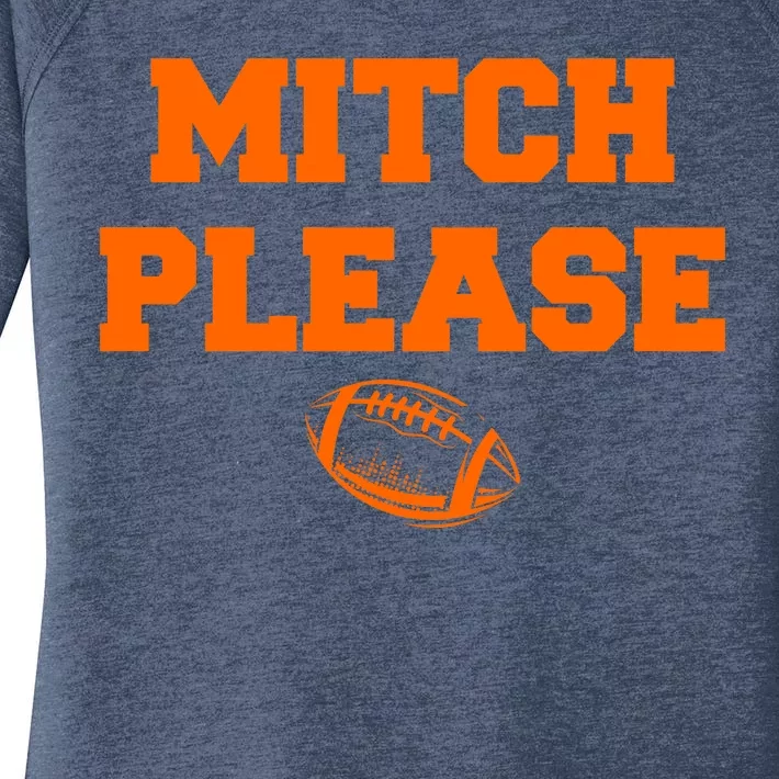 Mitch Please Football Logo Women's Perfect Tri Tunic Long Sleeve Shirt