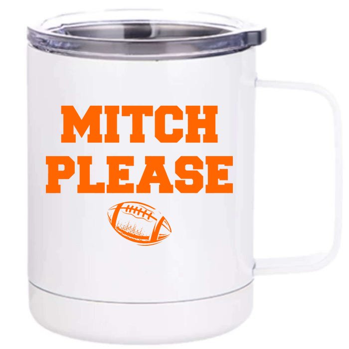 Mitch Please Football Logo Front & Back 12oz Stainless Steel Tumbler Cup