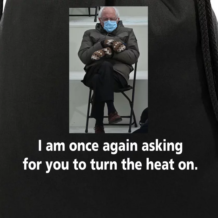 Mittens Bernie Sanders Inauguration Turn On The Heat Drawstring Bag