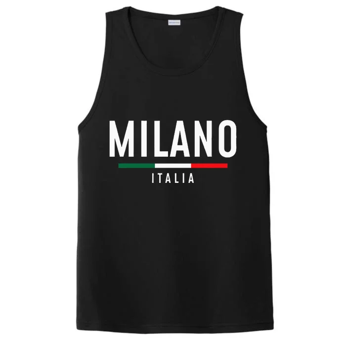 Milano Italia Vintage Milan Italy Girl Retro Souvenir Performance Tank