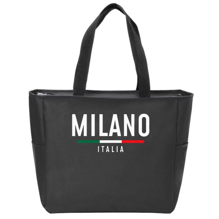 Milano Italia Vintage Milan Italy Girl Retro Souvenir Zip Tote Bag