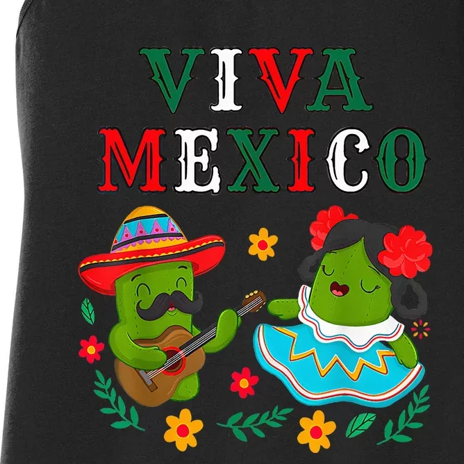 Mexican Independence Viva Mexico Maracas Guitar Women's Racerback Tank