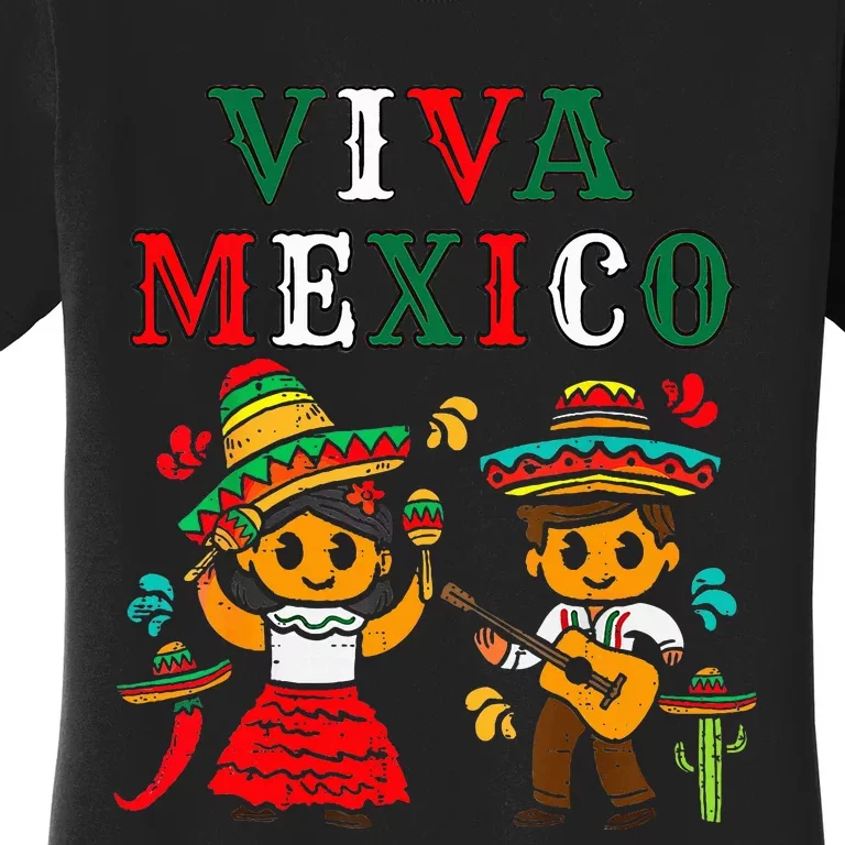 Mexican Independence Viva Mexico Maracas Guitar Women's T-Shirt