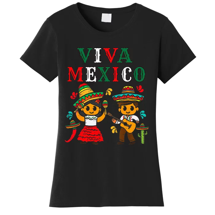 Mexican Independence Viva Mexico Maracas Guitar Women's T-Shirt