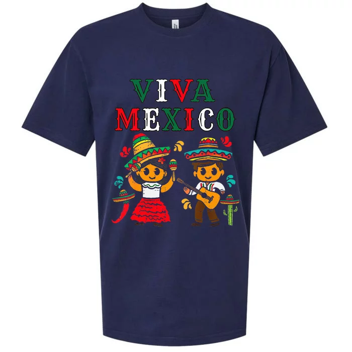 Mexican Independence Viva Mexico Maracas Guitar Sueded Cloud Jersey T-Shirt