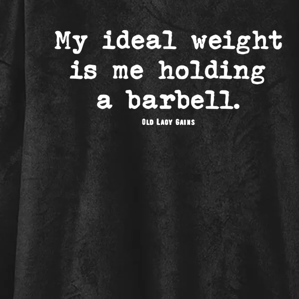 My Ideal Weight Is Me Holding A Barbell Hooded Wearable Blanket