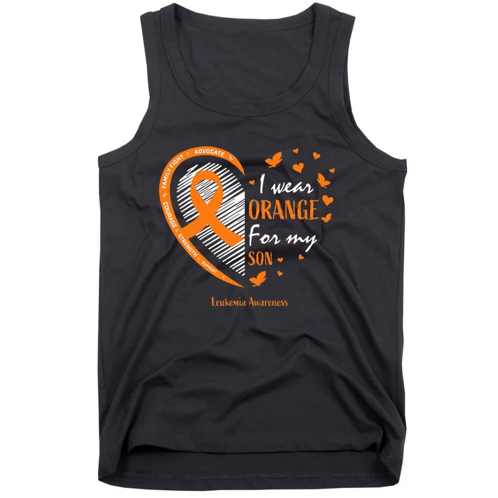 Mom I Wear Orange For My Son Leukemia Awareness Tank Top