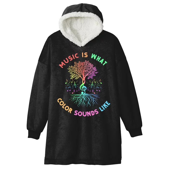 Music Is What Color Sounds Like Hooded Wearable Blanket