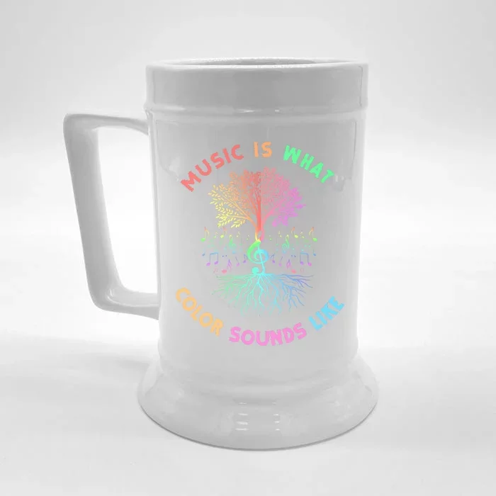 Music Is What Color Sounds Like Front & Back Beer Stein