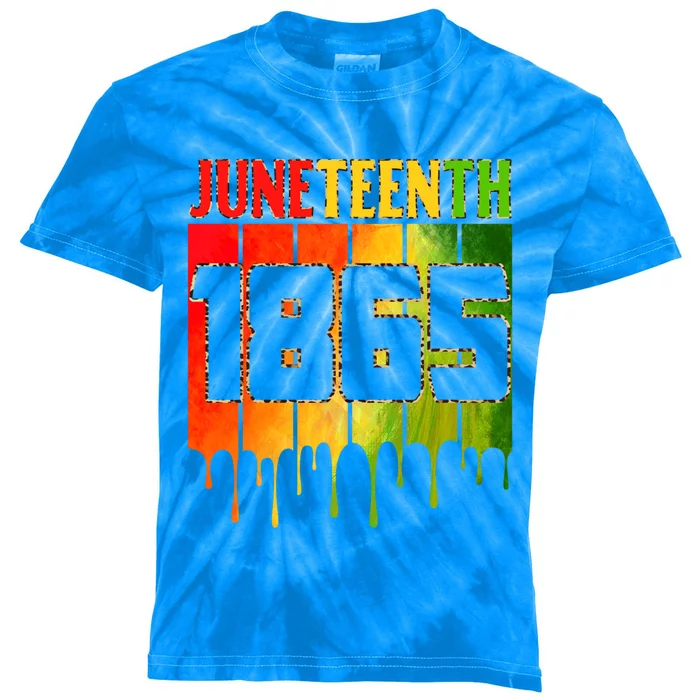 Melanin Juneteenth 1865 Black Freedom African American Blm Cool Gift Kids Tie-Dye T-Shirt