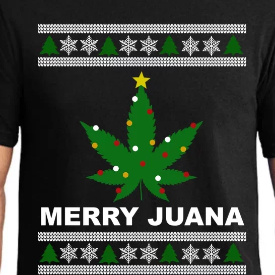 Merry Juana 420 Cannabis Weed Marijuana Ugly Christmas Cool Gift Pajama Set