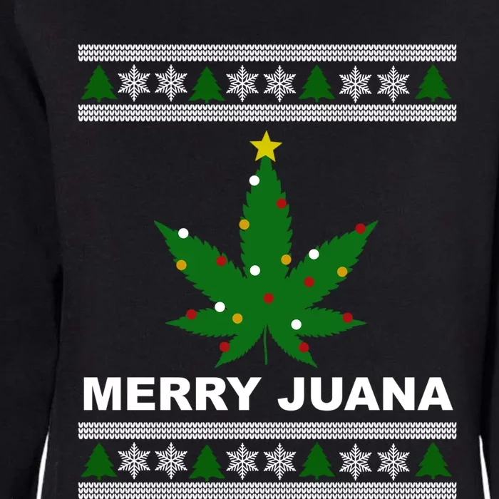 Merry Juana 420 Cannabis Weed Marijuana Ugly Christmas Cool Gift Womens California Wash Sweatshirt