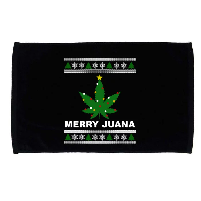 Merry Juana 420 Cannabis Weed Marijuana Ugly Christmas Cool Gift Microfiber Hand Towel