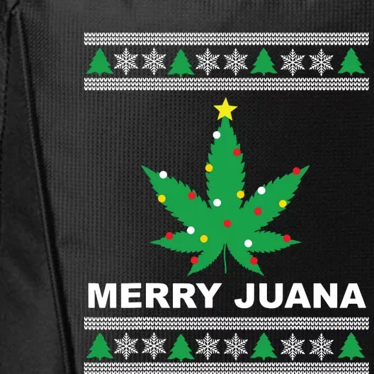 Merry Juana 420 Cannabis Weed Marijuana Ugly Christmas City Backpack