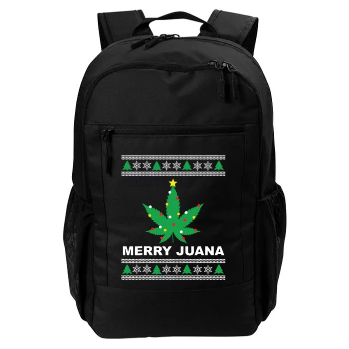 Merry Juana 420 Cannabis Weed Marijuana Ugly Christmas Daily Commute Backpack