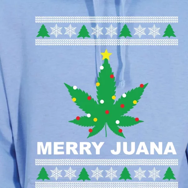 Merry Juana 420 Cannabis Weed Marijuana Ugly Christmas Unisex Surf Hoodie