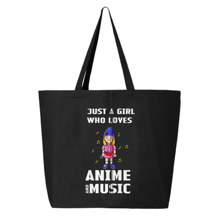 Music Just A Girl Who Loves Anime And Music 25L Jumbo Tote