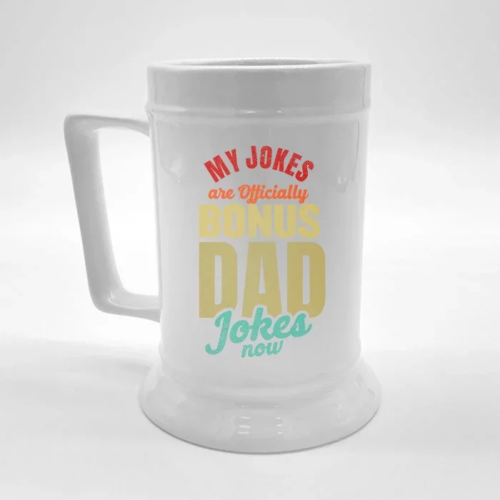 My Jokes Are Ly Bonus Dad Jokes Now Gift Stepfather Meaningful Gift Front & Back Beer Stein