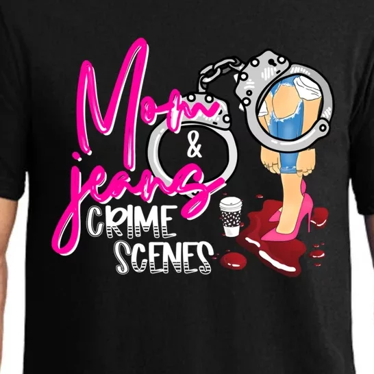 Mom Jeans And Crime Scenes True Crime Shows Junkie Gift Pajama Set