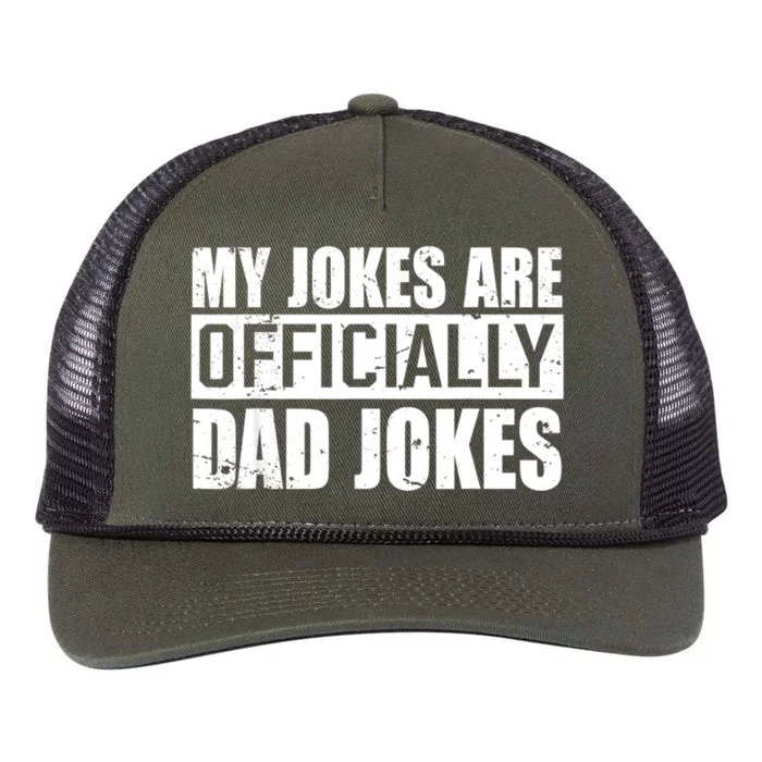 My Jokes Are Officially Dad Jokes Funny Quote Dad Retro Rope Trucker Hat Cap