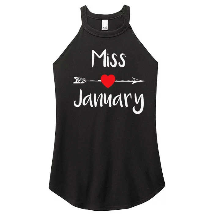 Miss January Birthday Month Celebration Women’s Perfect Tri Rocker Tank