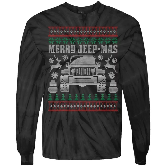 merry jeepmas buffalo plaid christmas xmas Tie-Dye Long Sleeve Shirt