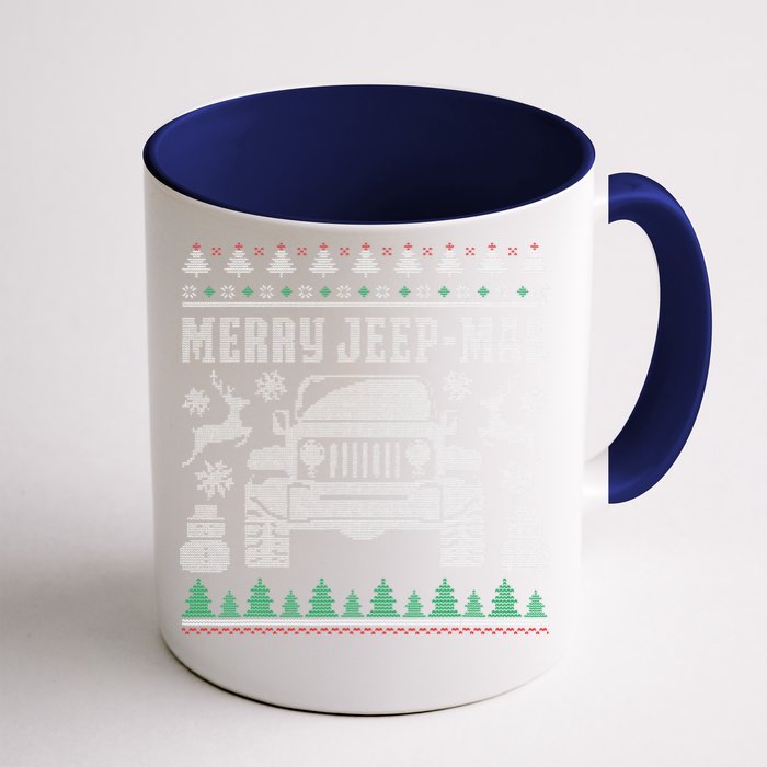 Merry Jeepmas Buffalo Plaid Christmas Xmas Gifts Front & Back Coffee Mug