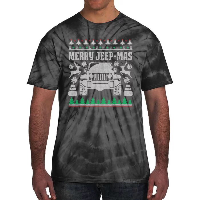 Merry Jeepmas Buffalo Plaid Christmas Xmas Gifts Tie-Dye T-Shirt