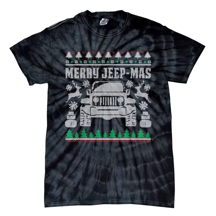 Merry Jeepmas Buffalo Plaid Christmas Xmas Gifts Tie-Dye T-Shirt